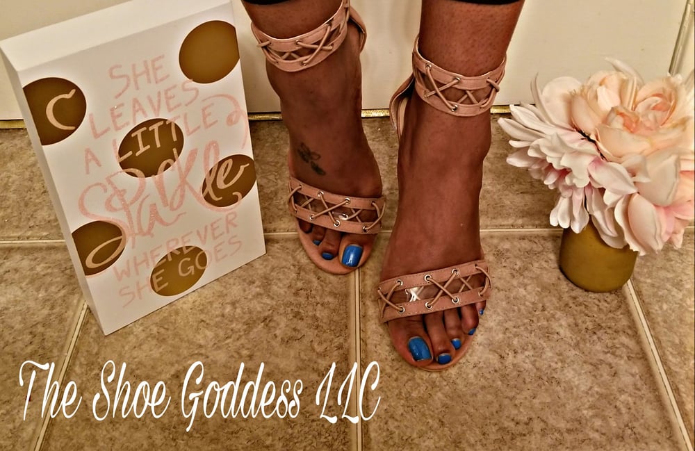 "KeKe" Blush criss cross heels