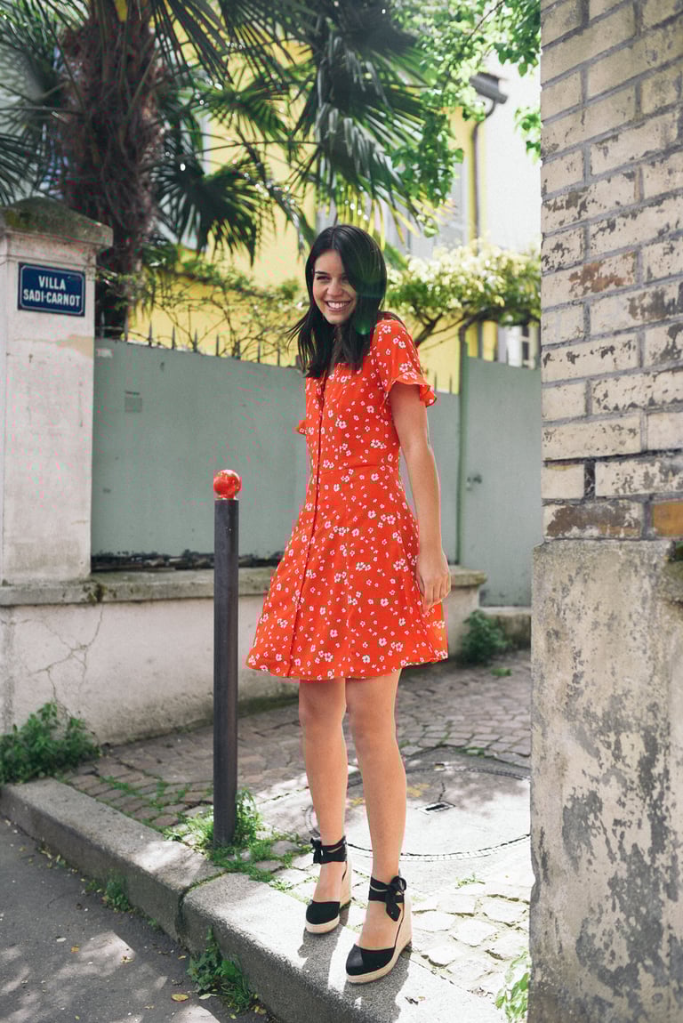 ROBE JANA - FLEURS ROUGE Image 4