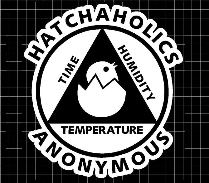 Image of Hatchaholics White Vinyl Printed Decal