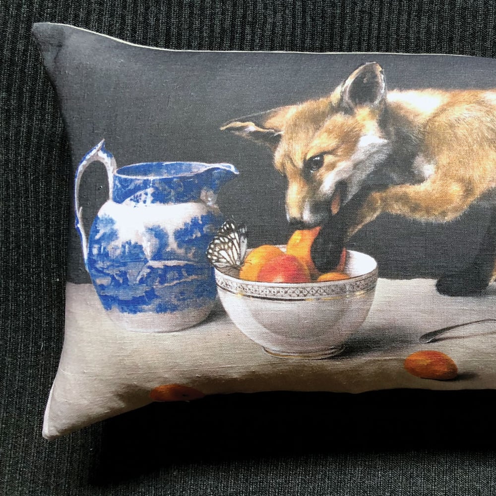 Image of Linen Fox Cub Bolster Cushion