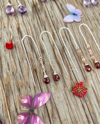 Image 3 of Garnet Threader Earrings