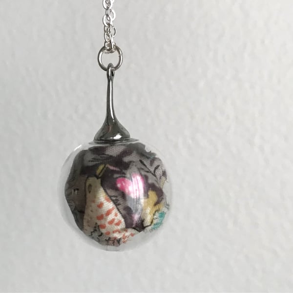 Image of Strawberry Thief - Liberty Glass Ball Necklace