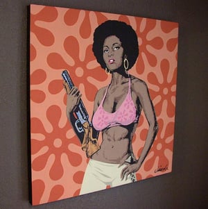 Image of PAM GRIER acrylic painting