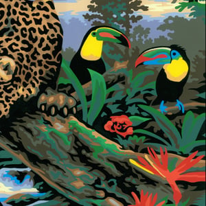Image of JUNGLE LEOPARD acrylic painting