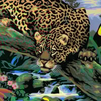 Image 2 of JUNGLE LEOPARD acrylic painting