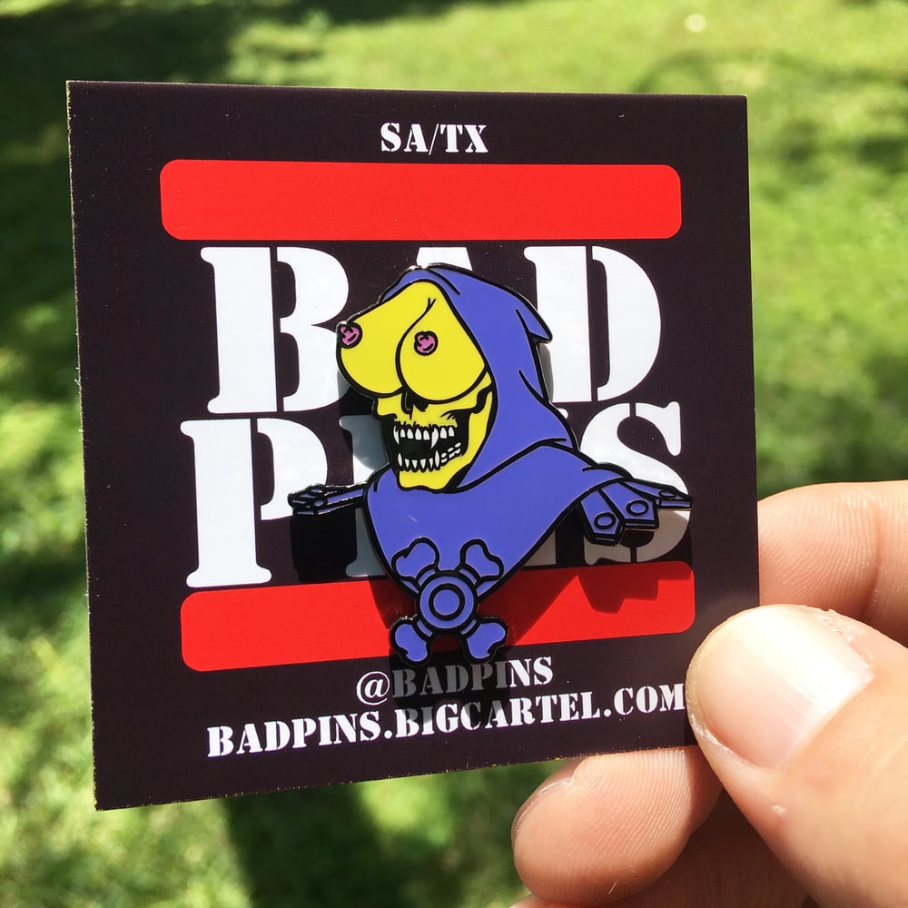 Sexy Skelator Lapel Pin by Tim Stephson and Bad Pins