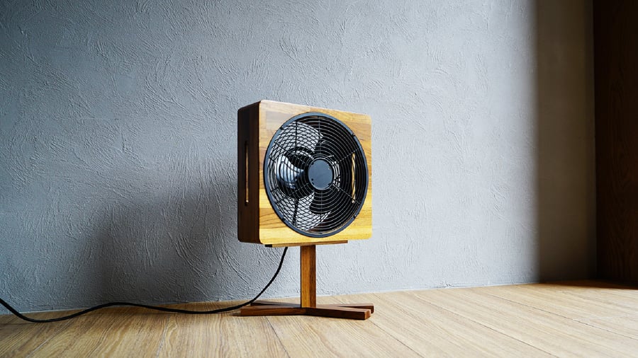 Image of Pedestal Wooden Fan