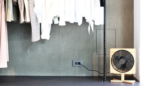 Image of Pedestal Wooden Fan