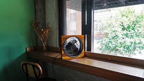 Image of Pedestal Wooden Fan