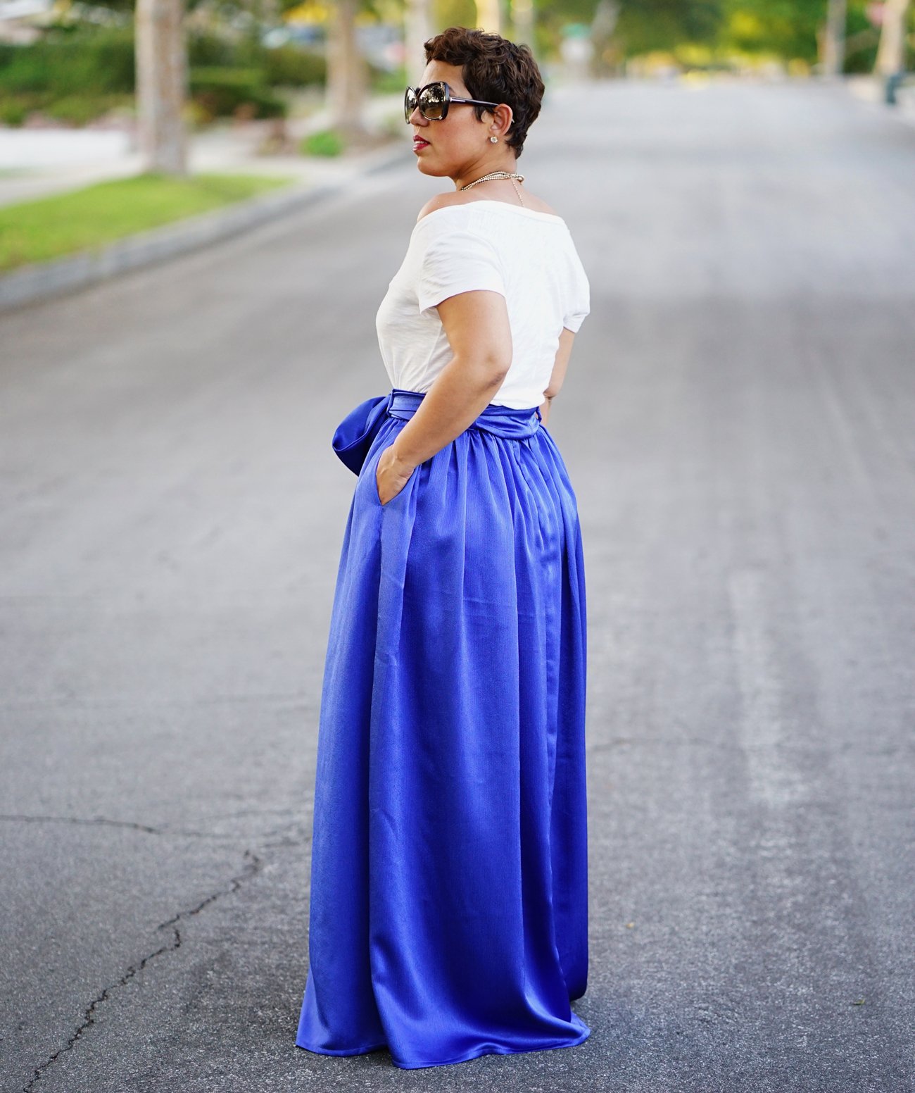 Royal Blue Chiffon Maxi Skirt. Flowvy Summer Floor Length Long Skirt ·  Letsglamup · Online Store Powered by Storenvy