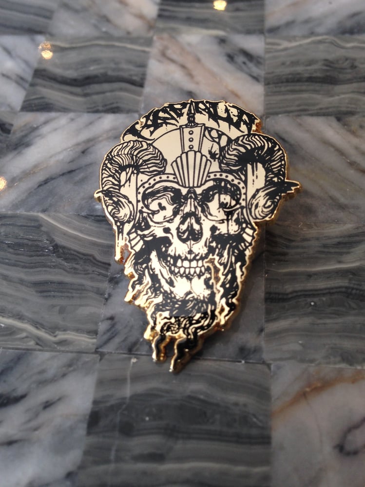 Image of Gold Kapala Skull Pin