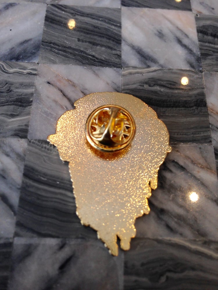 Image of Gold Kapala Skull Pin