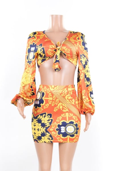 Image of Puff Sleeves Two-Piece Set