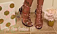 Image 2 of "Bre" Black strappy heels with clear studs