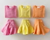 Pink Yellow and Orange Short Sleeve Sweater Skirt Set