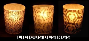 Image of 50 Vellum Votive Candle Holder - Damask (50 FREE candle included)