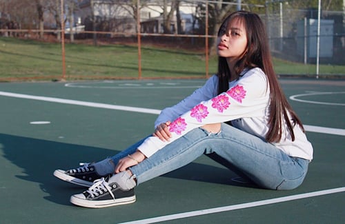 Image of Lotus Flower Long Sleeve Tee