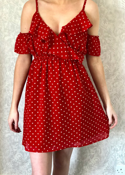 Image of Red Polka Dot Ruffle