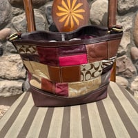 Image 2 of Vintage Coach Holiday Patchwork Tote