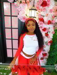 Image 1 of Red & White Long Sleeve Set