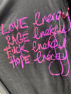 Energies Shirt Black with Purple Writing Size 28 70s Style