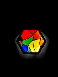 Image 5 of Stained Glass LED Hanging or Table-top Lightbox - Rainbow Illuminated Wall Art