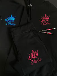 Image 1 of BLACK Hoodie (Unisex) with Embroidered Logos *Matches Black Joggers