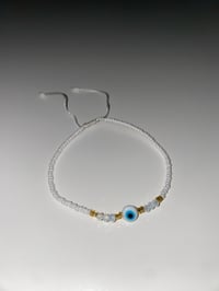 Image 1 of White evil eye bracelet 