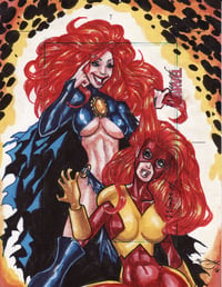 Image of Goblin Queen vs Jean Grey Women of Marvel Sketch Card