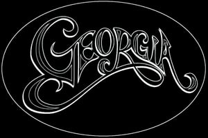 Image of Georgia Oval Black Sticker