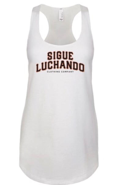 Image of SF Luchadors women’s white tanks