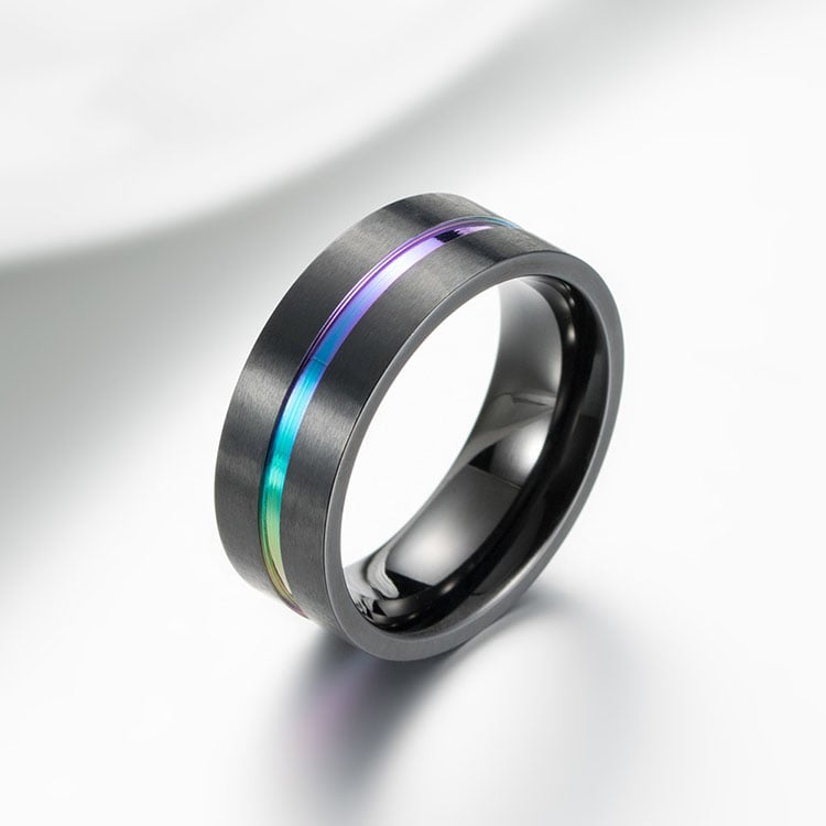 Image of rainbow stripe ring