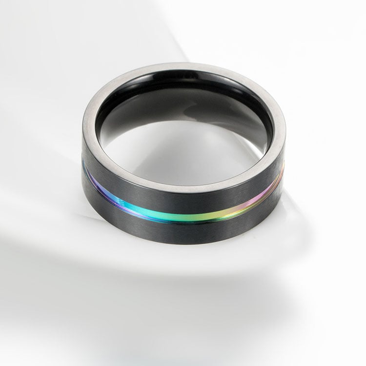 Image of rainbow stripe ring