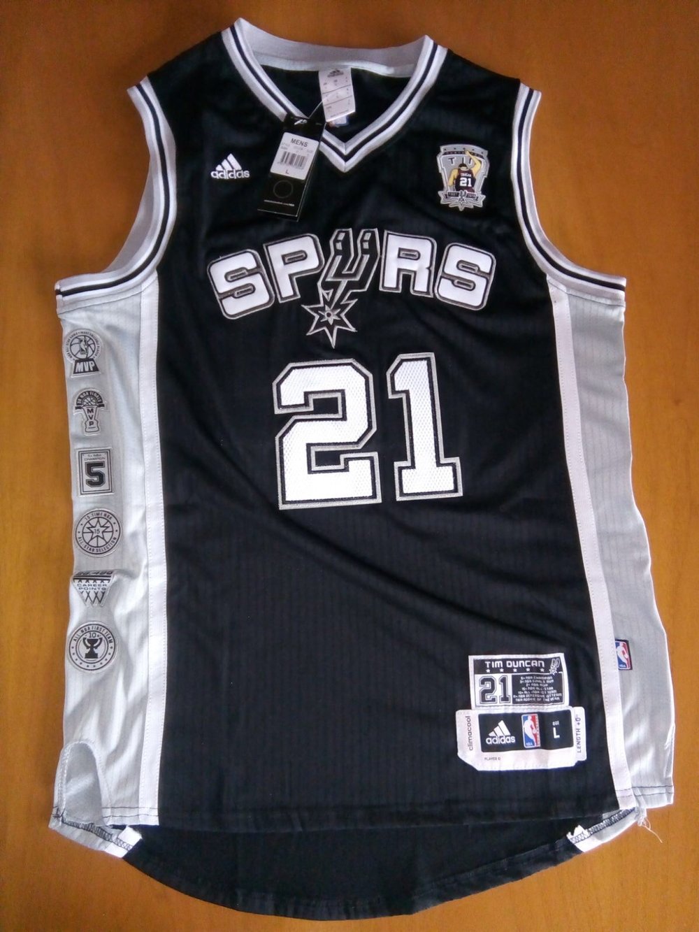 Image of Tim Duncan Retirement Jersey by Adidas #21 San Antonio Spurs