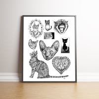 Nine Lives - limited edition cats handsigned print