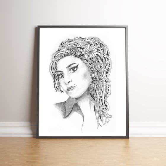 Image of Amy Winehouse limited edition hand signed print