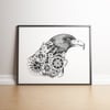 Steampunk Eagle limited edition hand signed print