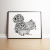 Steampunk Squirrel limited edition hand signed print