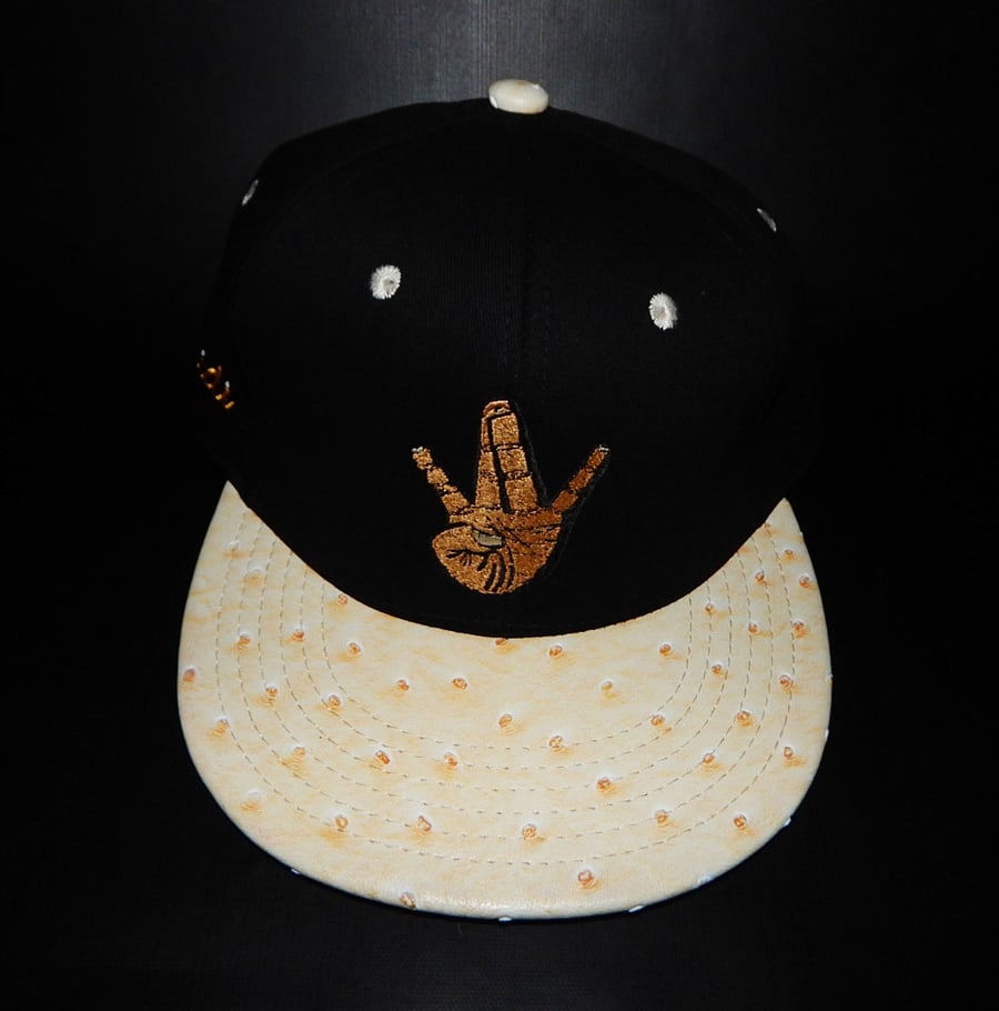 Image of Faux Ostrich Brim West Strapback