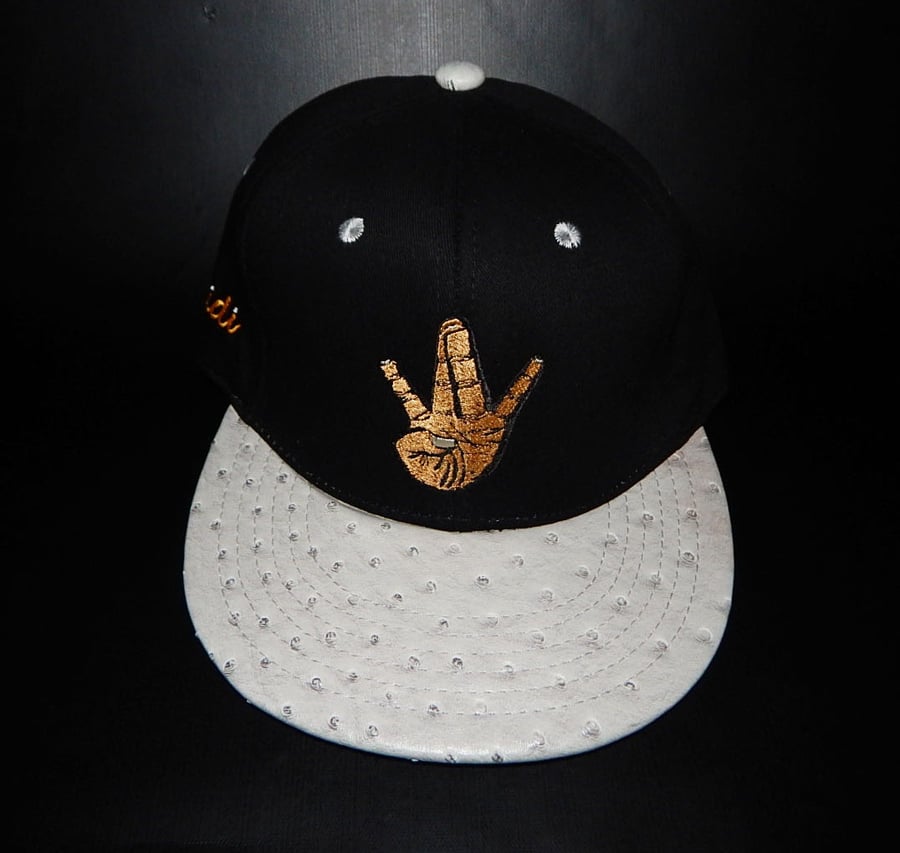 Image of Faux Ostrich Brim West Strapback
