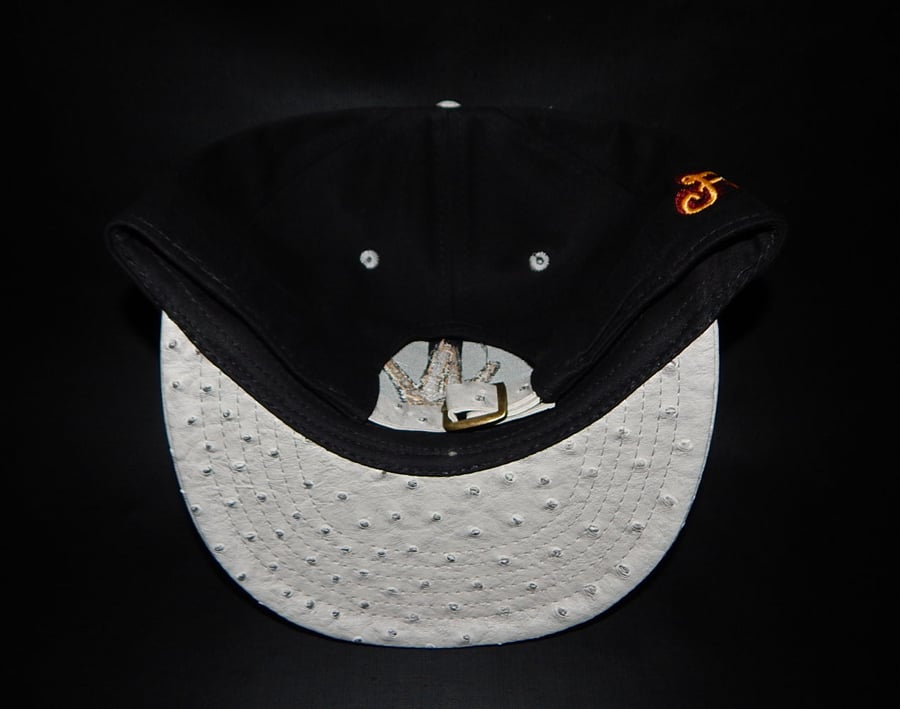 Image of Faux Ostrich Brim West Strapback