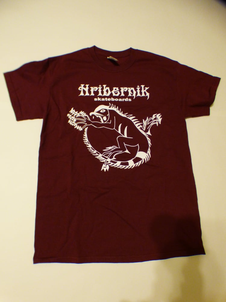 Image of Hribernik Skateboards Iguana Tshirt Burgandy