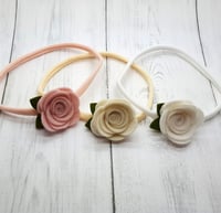Image 2 of CHOOSE YOUR COLOUR - Medium Felt Rose Headband or Clip - Choice of 52 Colours