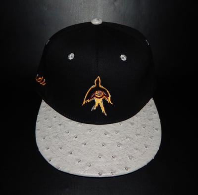 Image of Faux Ostrich Brim Birds Eye Strapback