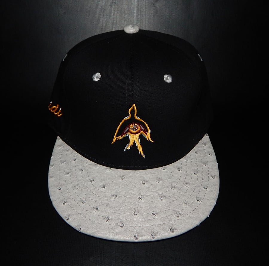 Image of Faux Ostrich Brim Birds Eye Strapback