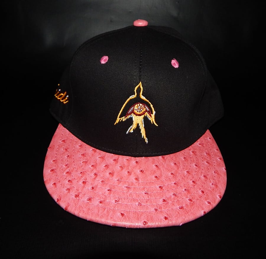 Image of Faux Ostrich Brim Birds Eye Strapback