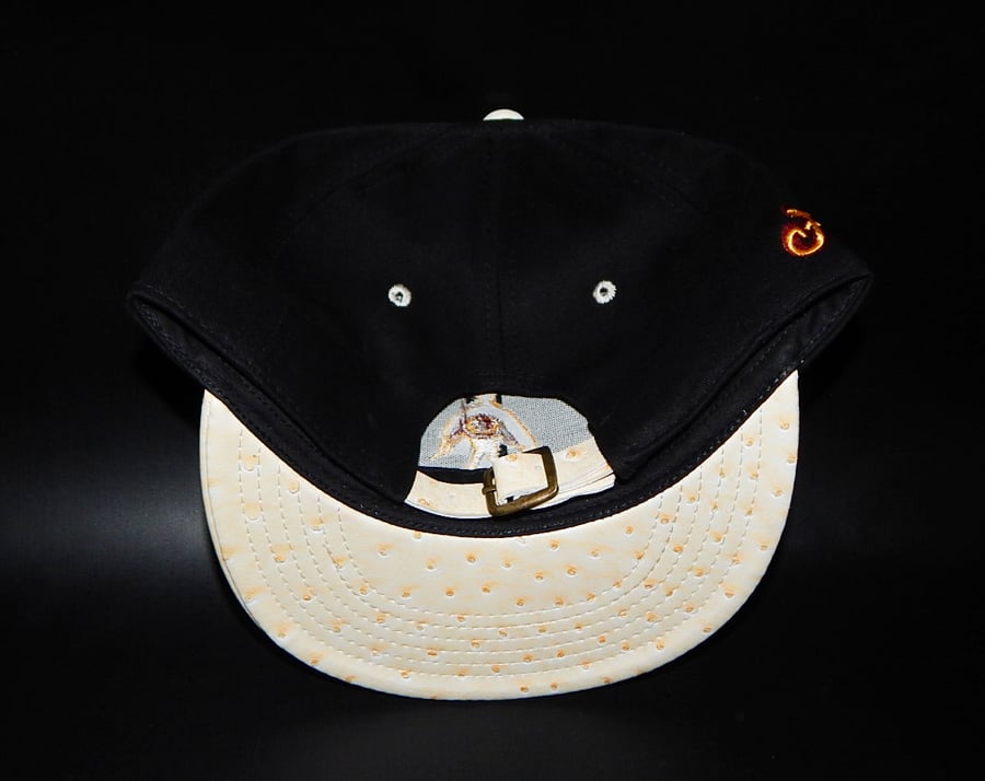 Image of Faux Ostrich Brim Birds Eye Strapback