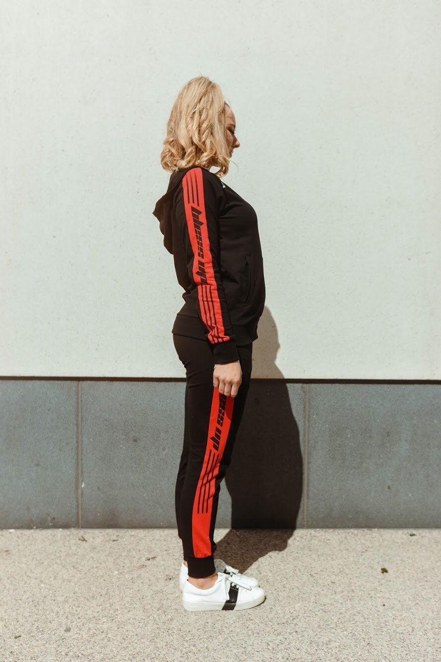 Image of Women Blessup Apparel Black & Red Tracksuit