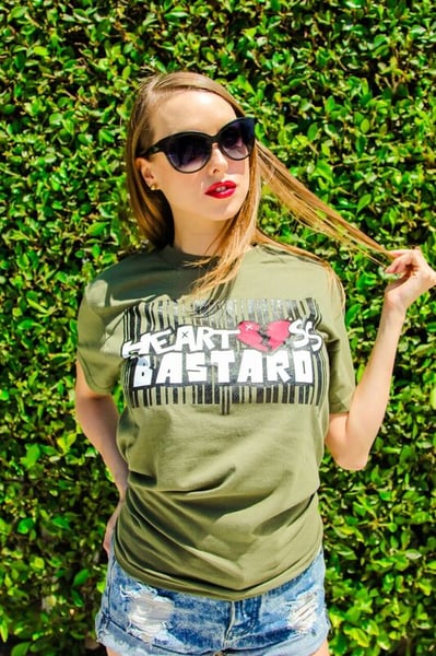 Image of Olive Barcoded Heartless Bastard T-Shirt