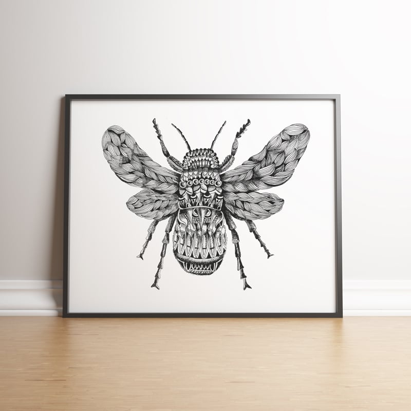 Image of Ornate Bee limited edition handsigned print